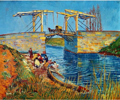 THE DRAWBRIDGE AT ARLES WITH A GROUP OF WASHERWOMEN, C.1888 - Van Gogh Painting On Canvas